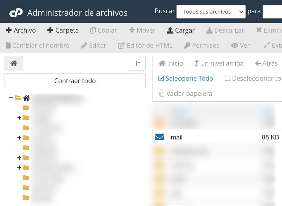 Imagen de descargar carpeta mail para migrar correos de un hosting a otro